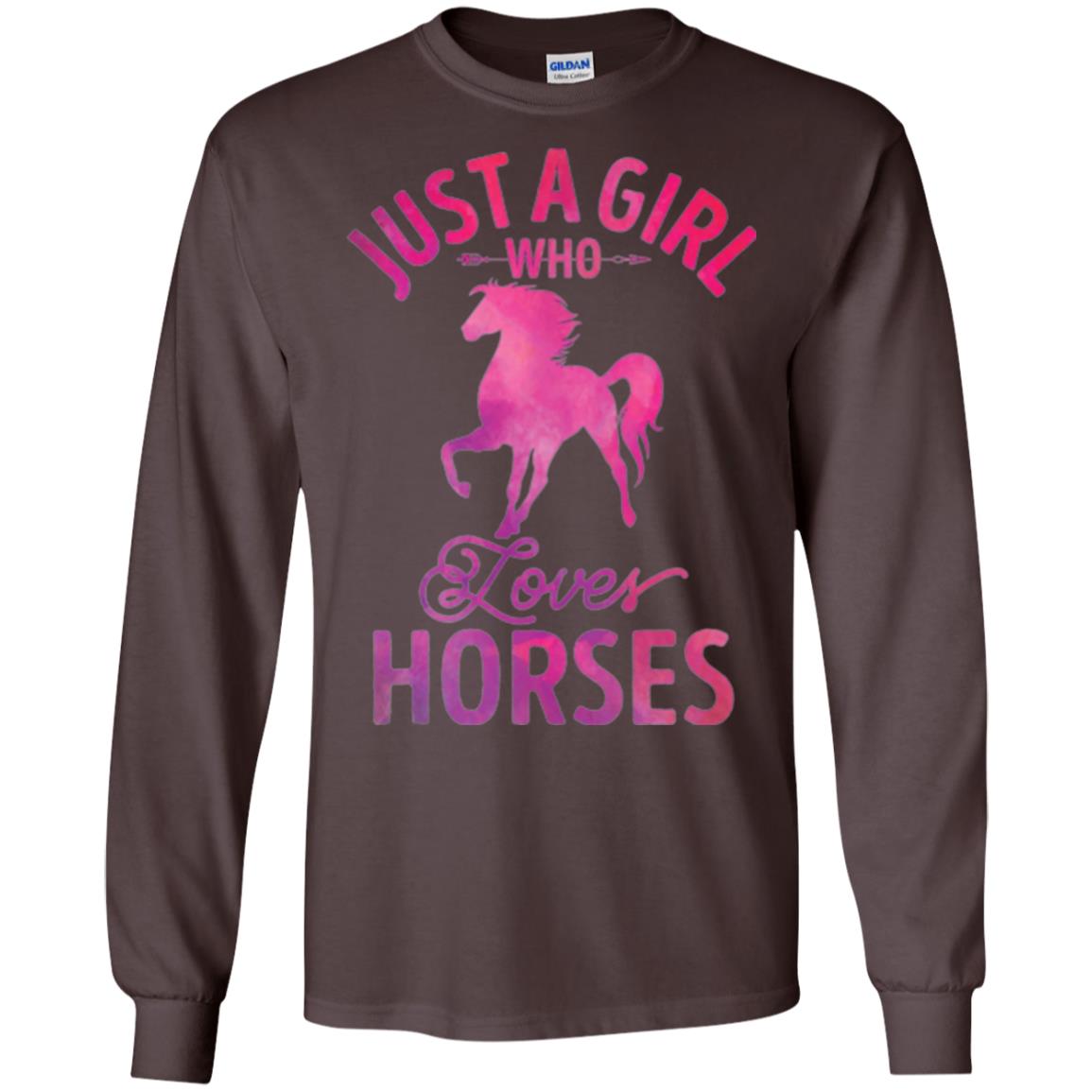 Horse Lovers T-shirt Just A Girl Who Loves Horses Dark Chocolate