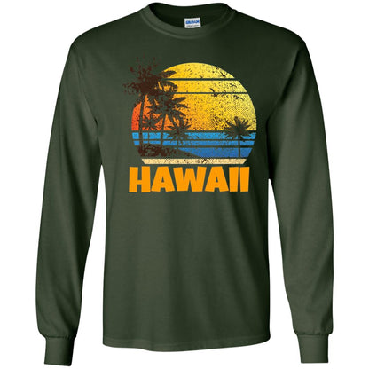 Old School 70_s Hawaiian The Aloha State T-shirt Forest Green