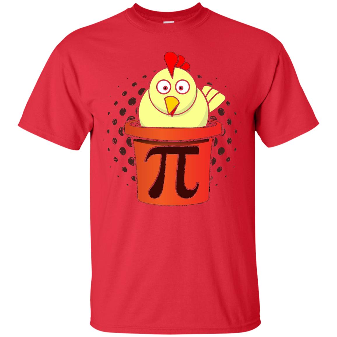 Chicken Pot Pi Funny Math T-shirt Red