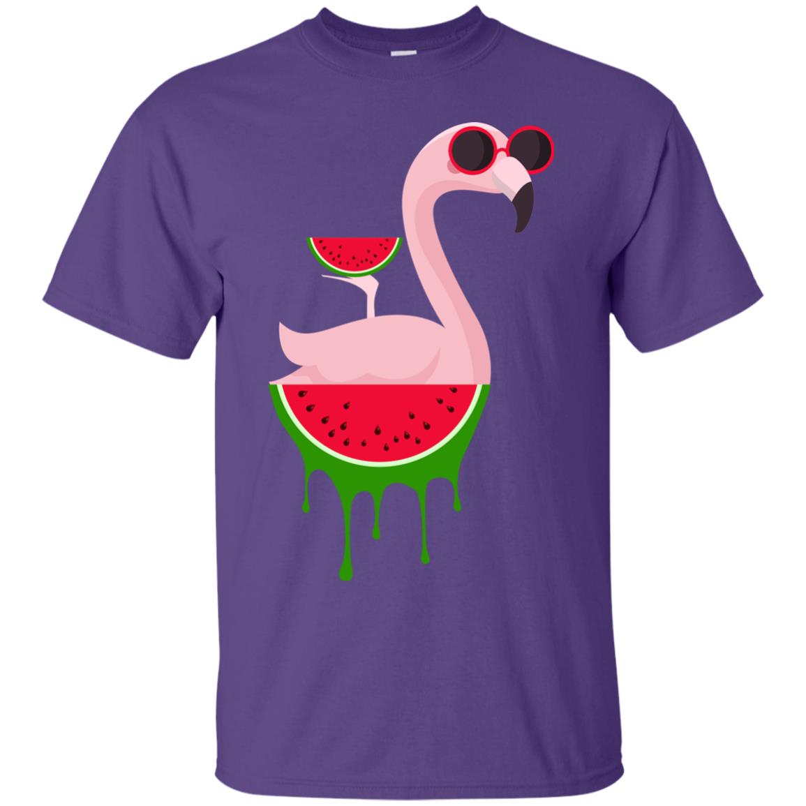 Watermelon Flamingo Funny Summer Melon Fruit Shirt Purple