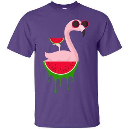Watermelon Flamingo Funny Summer Melon Fruit Shirt Purple