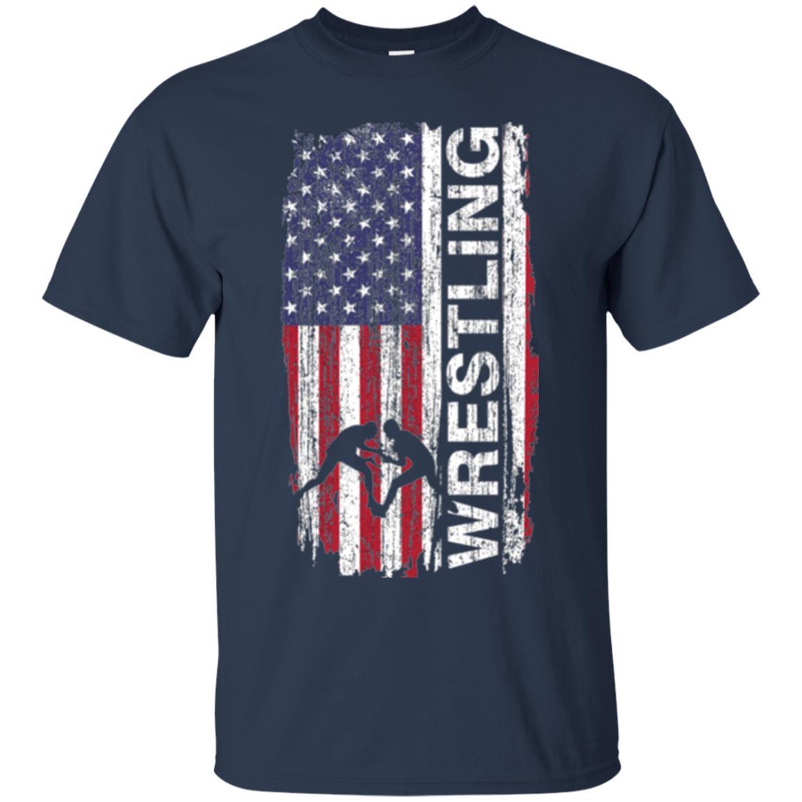 Usa Flag Wrestling T-shirt Navy