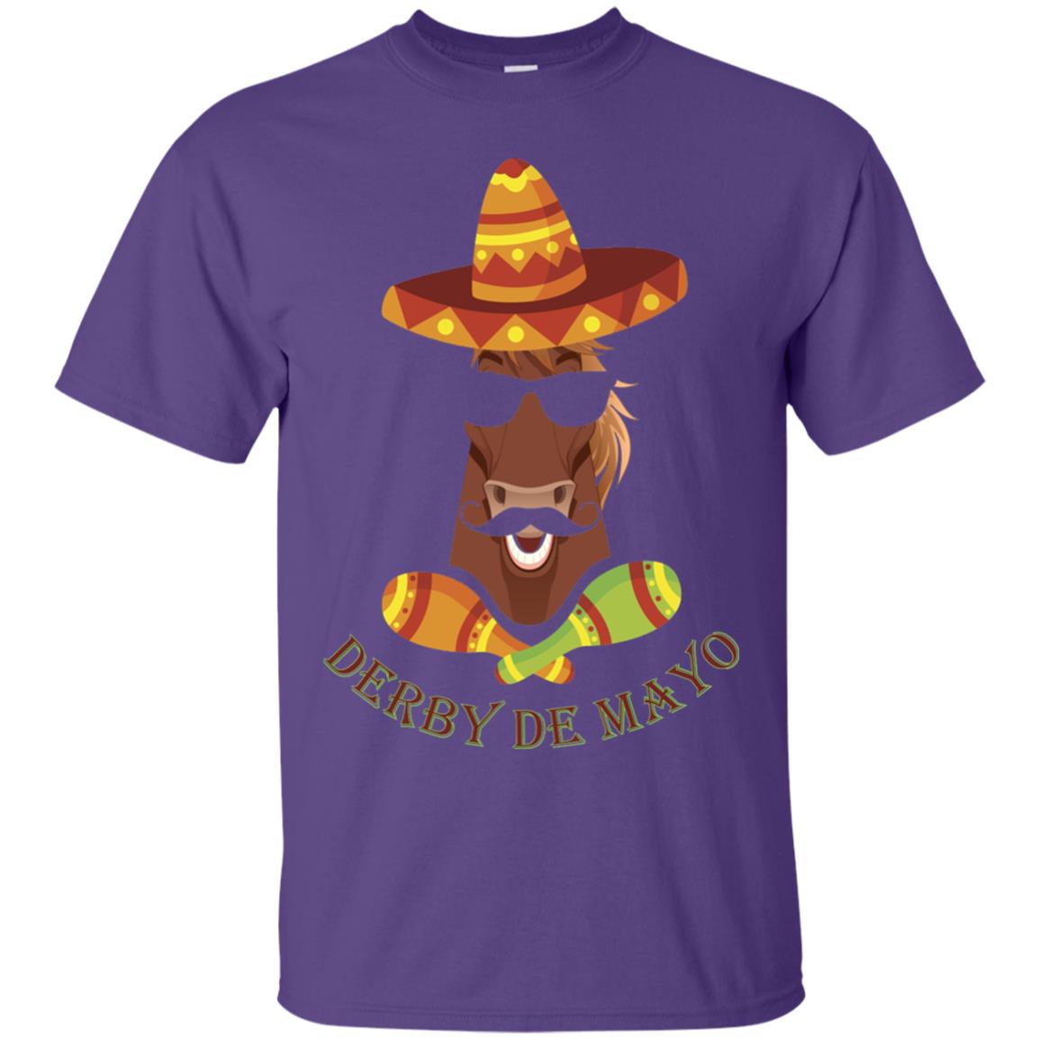 Derby De Mayo Kentucky Horse Race Sombrero Mexican T-shirt Purple