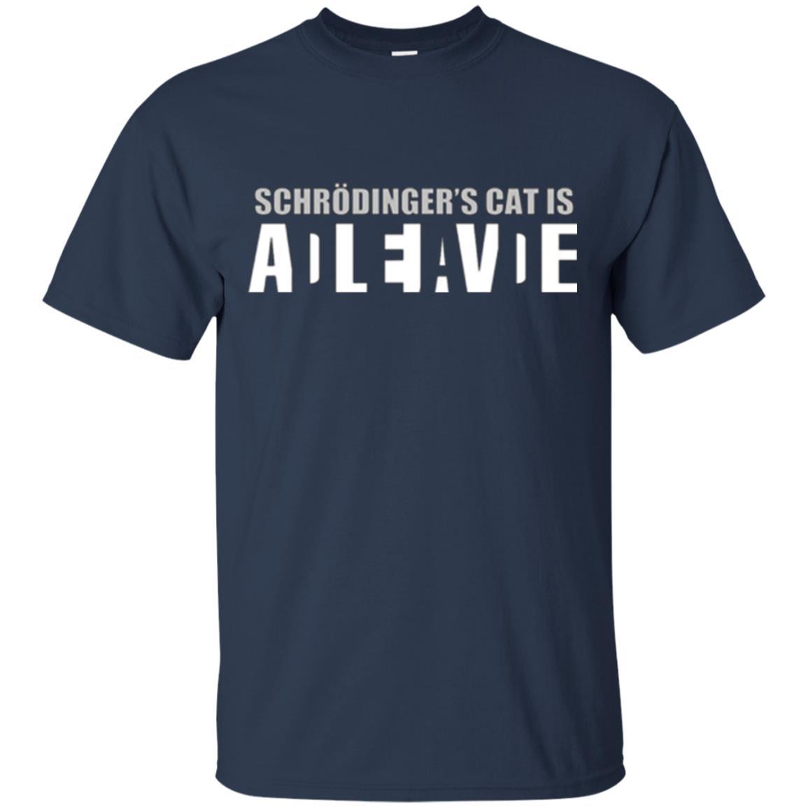 Science T-shirt Schrodinger's Cat Is Dead Or Alive Navy