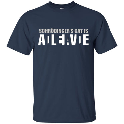 Science T-shirt Schrodinger's Cat Is Dead Or Alive Navy