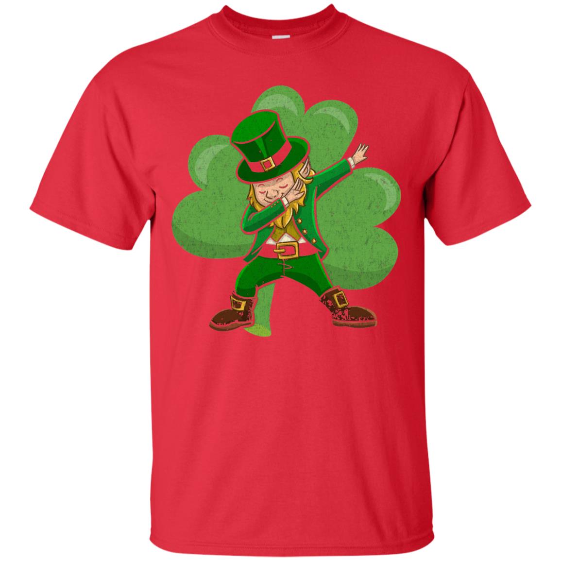Funny Dabbing Leprechaun Shirt St Patricks Day T-shirt Red