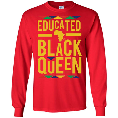 African Dna Pride T-shirt Dashiki Educated Black Queen Red