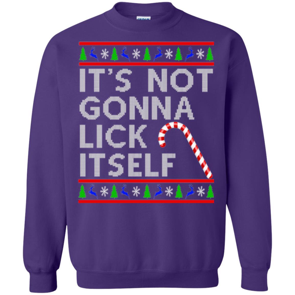 Christmas T-shirt It's Not Gonna Lick Itself Purple