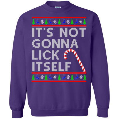 Christmas T-shirt It's Not Gonna Lick Itself Purple