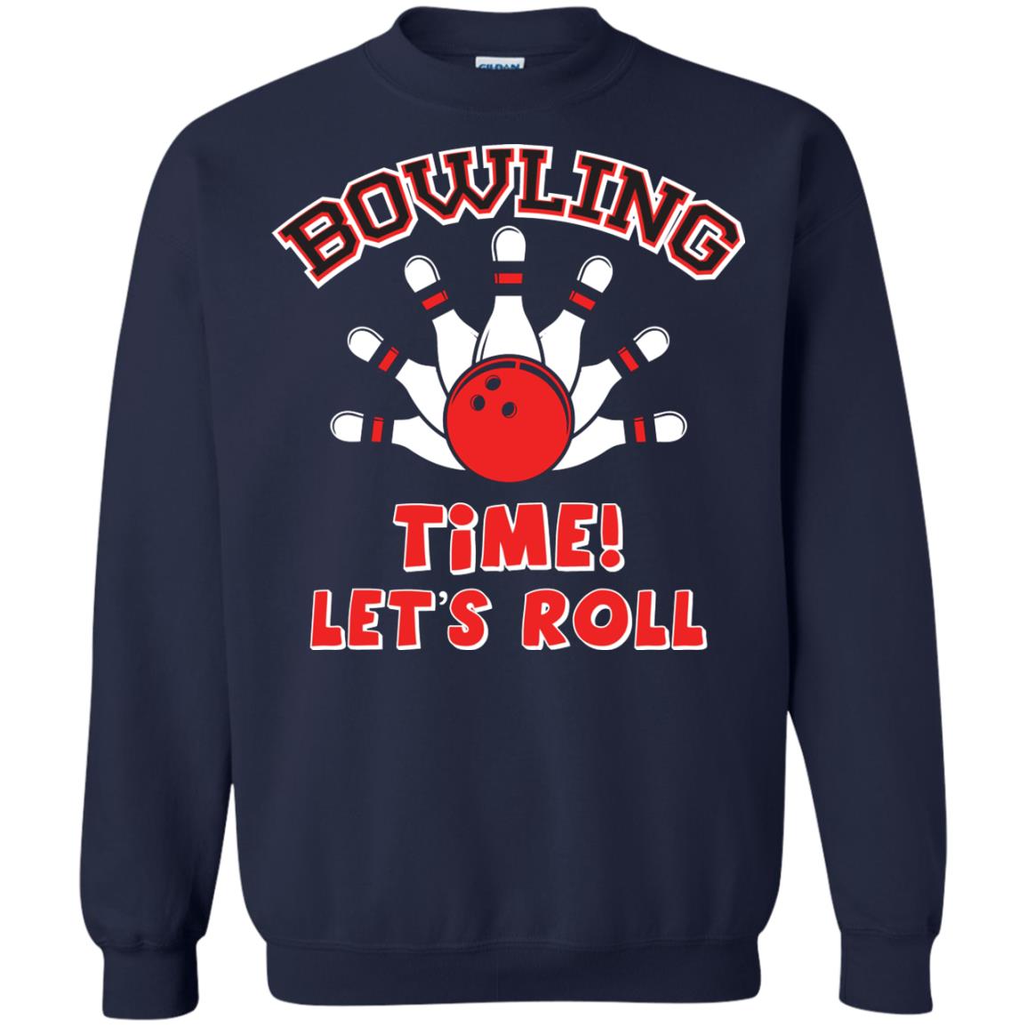 Bowling Lover T-shirt Time Let’s Roll Navy