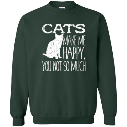Cat Lover T-shirt Cats Make Me Happy You Not So Much Forest Green