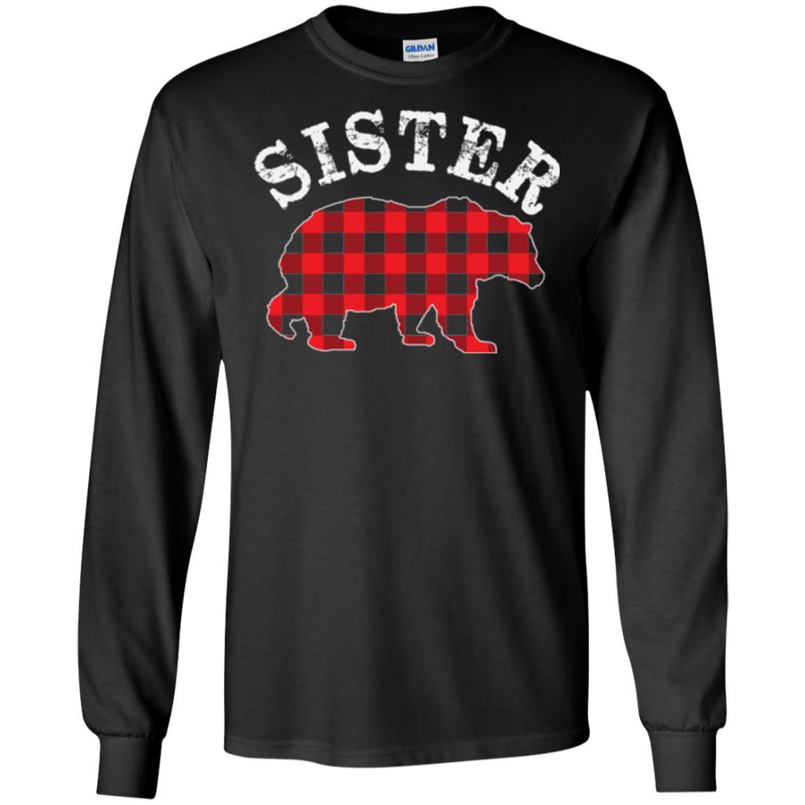 Family T-shirt Red Plaid Sister Bear Black