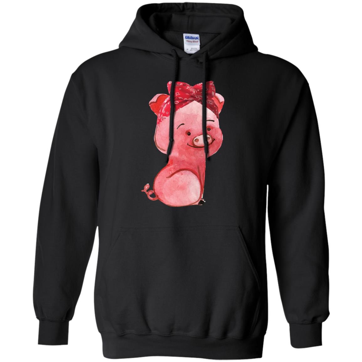 Pig Bandana Cute Pig Lovers Shirt For Girl And Women Black