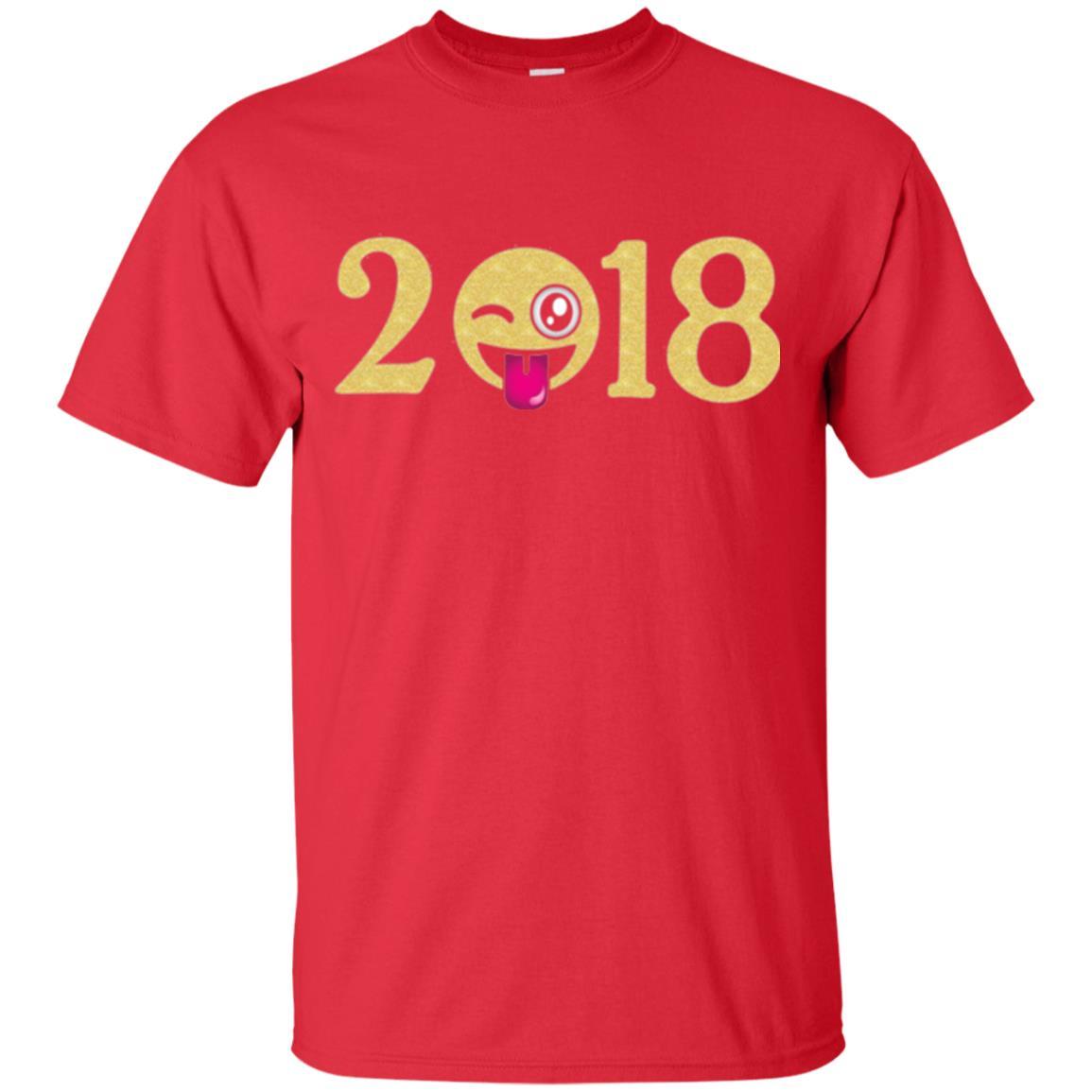 Happy New Year T-shirt Face New Year 2018 Party Red