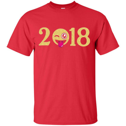 Happy New Year T-shirt Face New Year 2018 Party Red