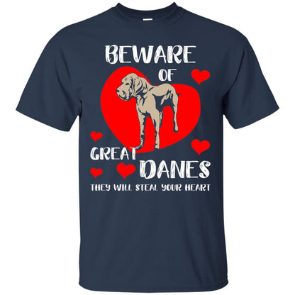Beware Of Great Danes They Will Steal Your Heart Cute Shirt Navy