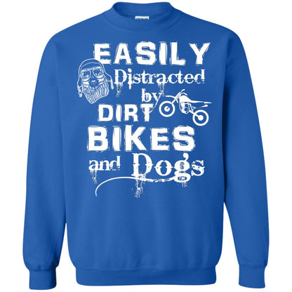 Dogs And Bikes Lover T-shirt Easily Distracted By Dirt Bikes And Dogs Royal
