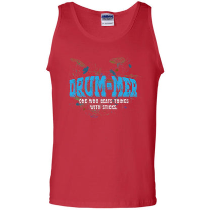 Drummer Definition T-shirt Drummer One Who Beats Things With Stick Red