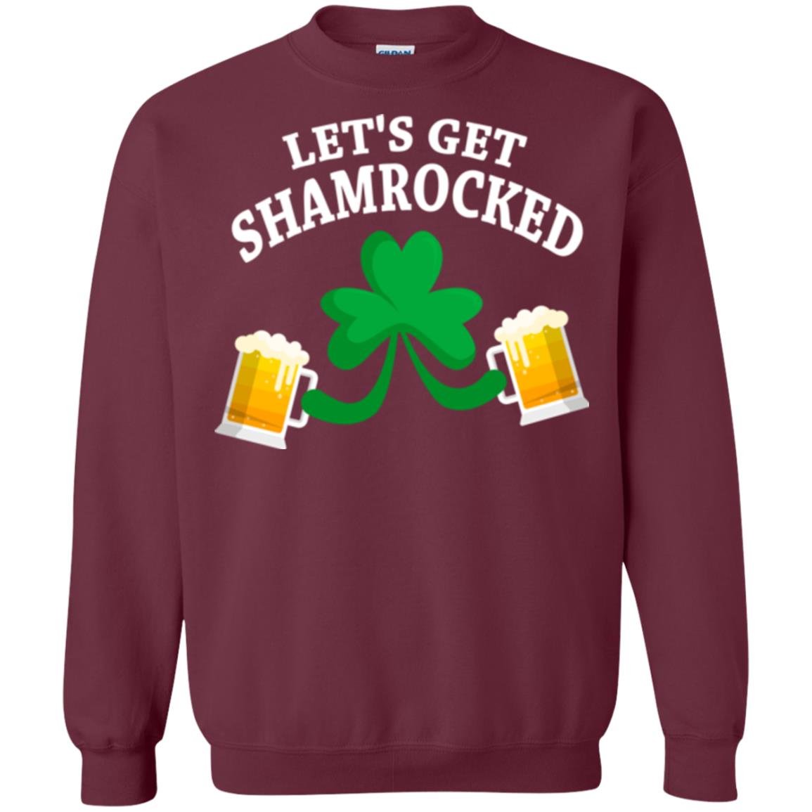 Patrick_s Day T-shirt Let_s Get Shamrocked Maroon