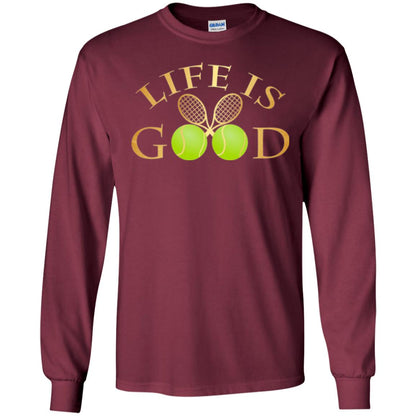 Tennis Lovers T-shirt Life Is Good Maroon