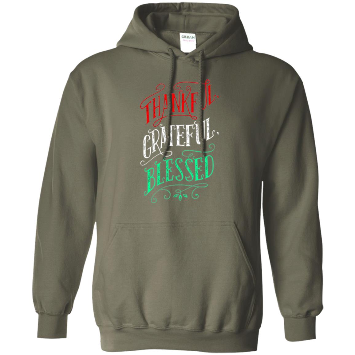 New Year T-shirt Grateful Thankful Blessed Military Green