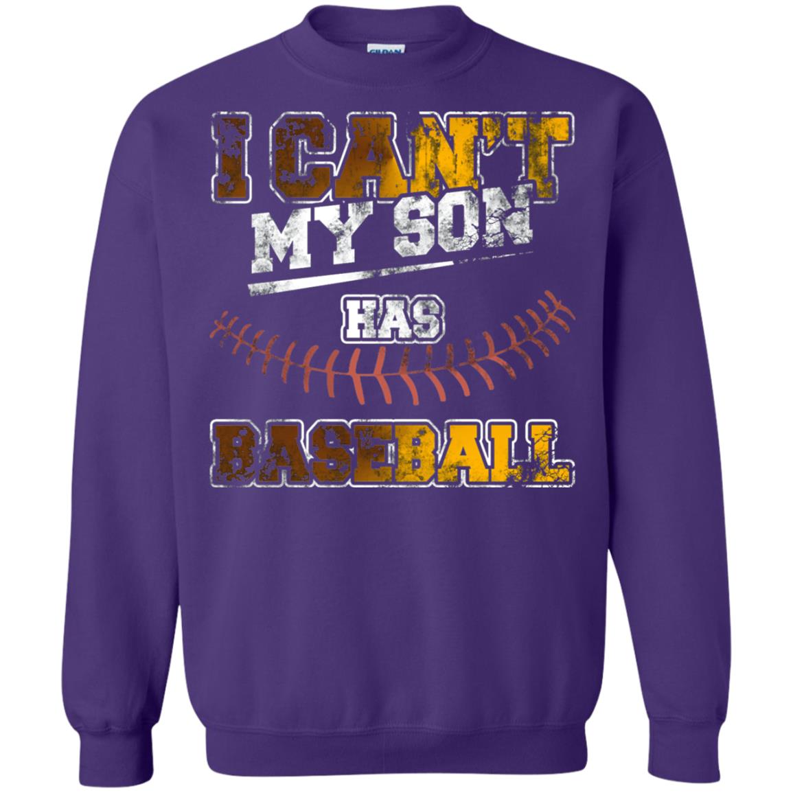 Baseball Mom Dad Shirt I Cant My Son Has Baseball Purple