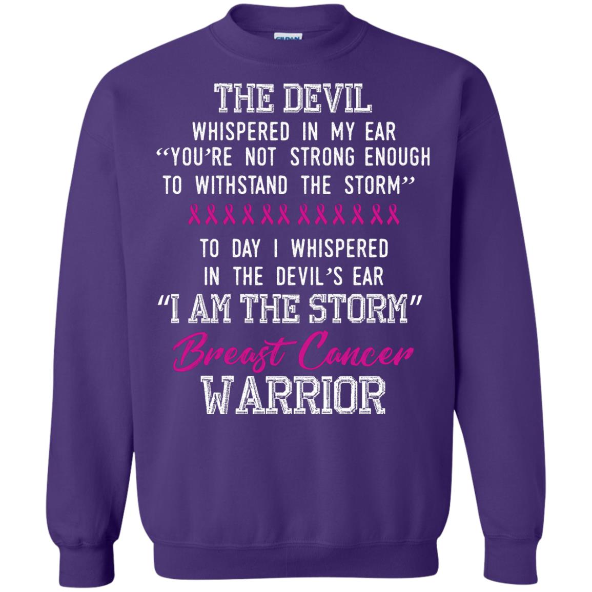 Breast Cancer Warrior T-shirt I Am The Storm Breast Cancer Warrior With Pink Ribbons Purple