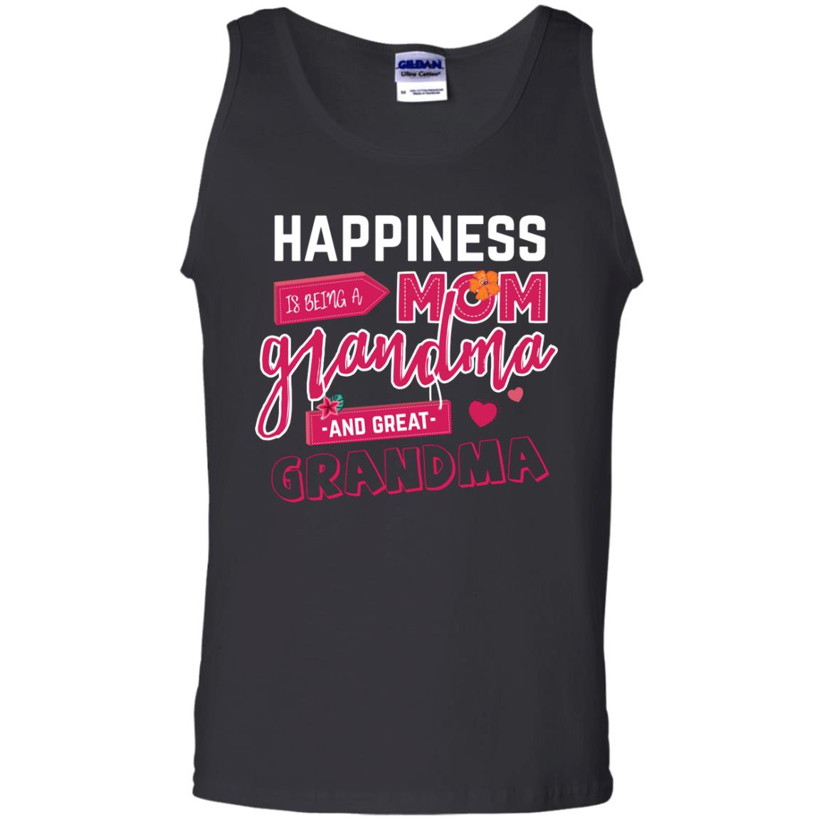 Happiness Is Being A Mom A Grandma And Great Grandma Shirt Black