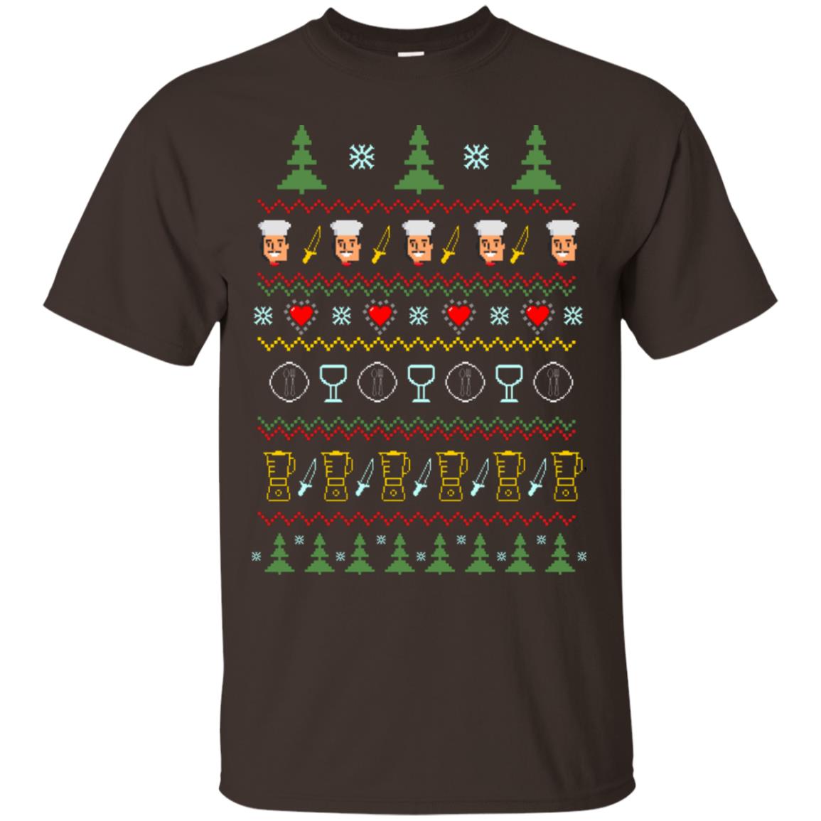 Chef Christmas X-mas Gift Shirt For Cooking Lovers Dark Chocolate