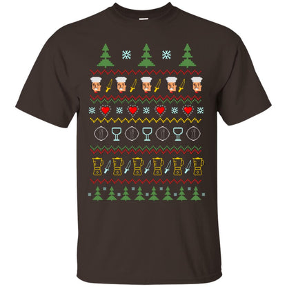 Chef Christmas X-mas Gift Shirt For Cooking Lovers Dark Chocolate
