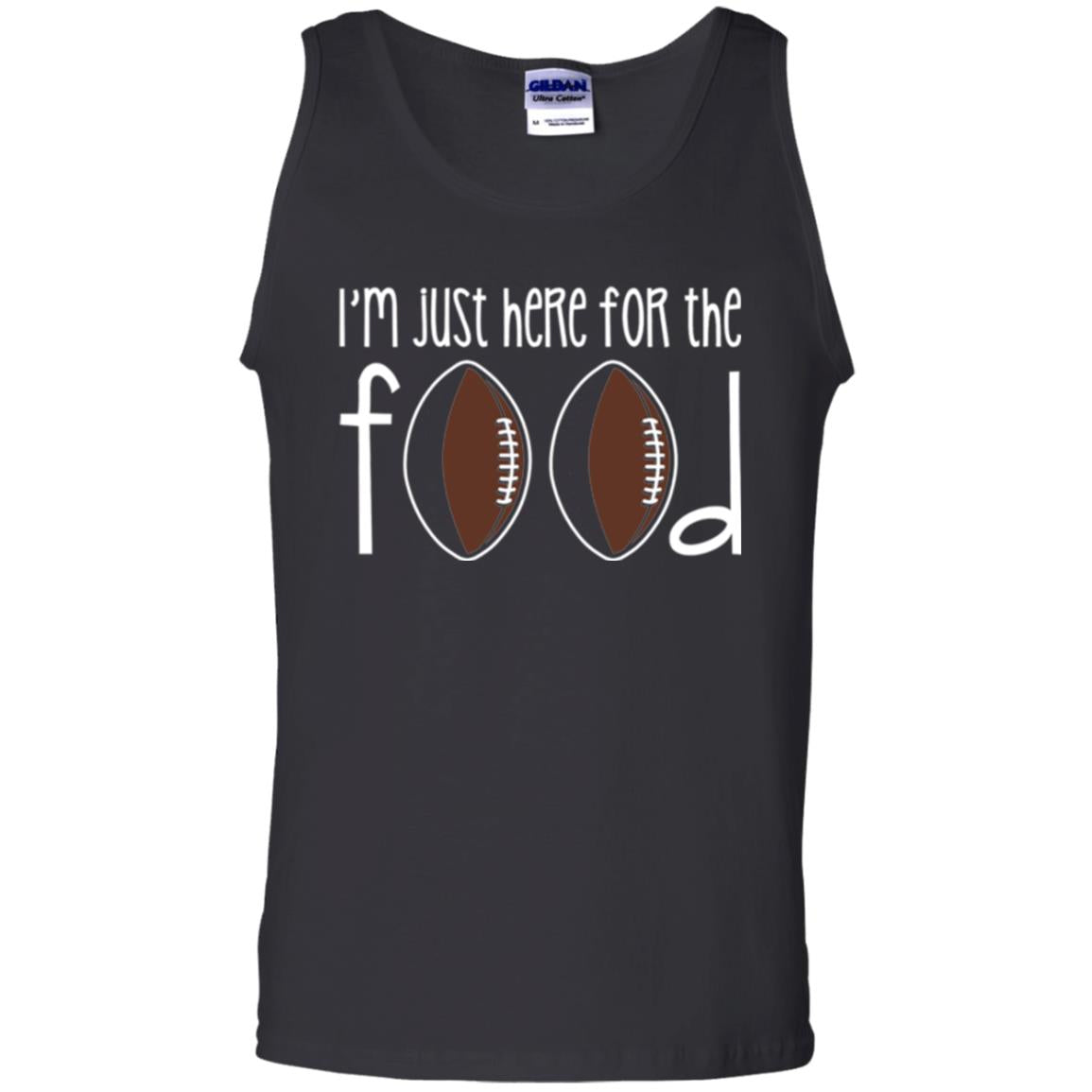 Football Lover T-shirt I_m Just Here For The Food Black
