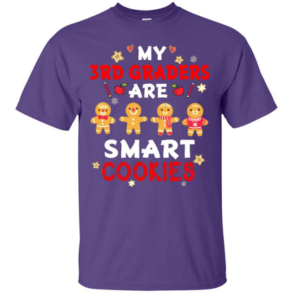 My 3rd Graders Are Smart Cookies X-mas Gift Shirt For Third Gradeteachers Purple