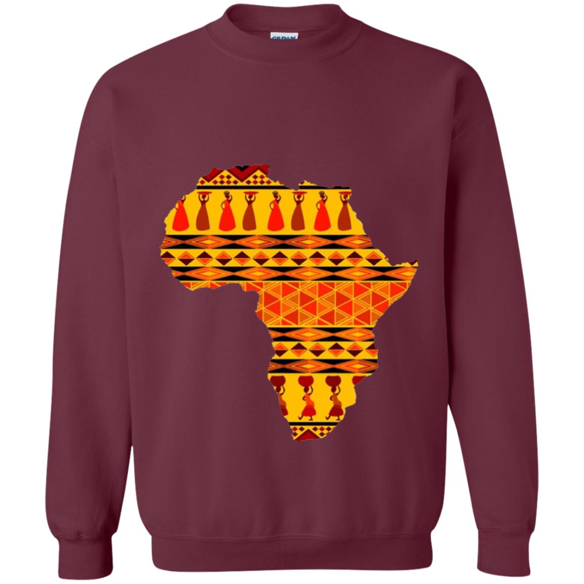 African Pride Ankara Tribal Pattern T-shirt Maroon