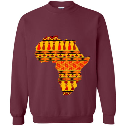 African Pride Ankara Tribal Pattern T-shirt Maroon