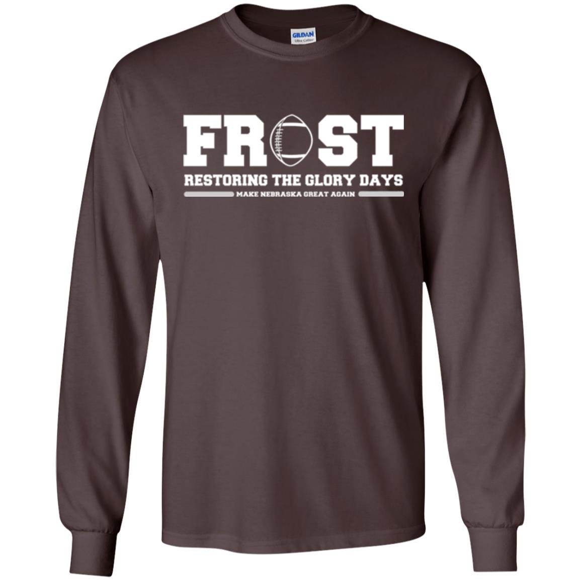 Football T-shirt Scott Frost 2018 Make Nebraska Dark Chocolate