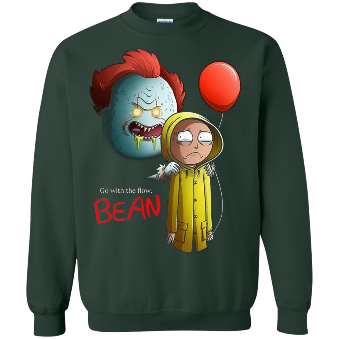 Go With The Flow It And Bean Horror Movie Shirt Forest Green