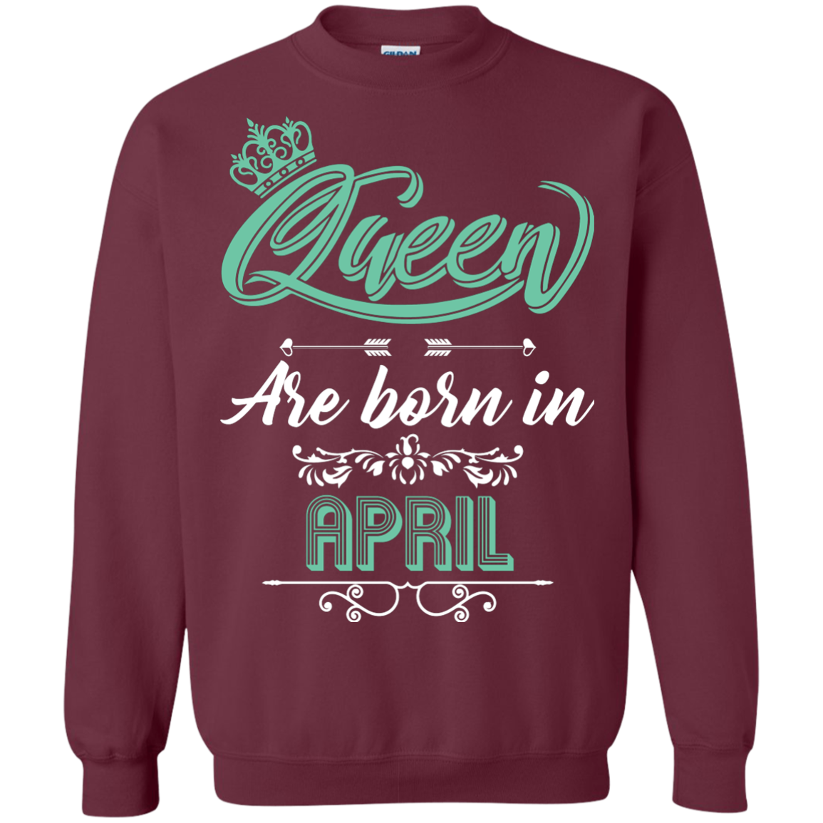 Brithday T-Shirt Queen Are Born In April Maroon