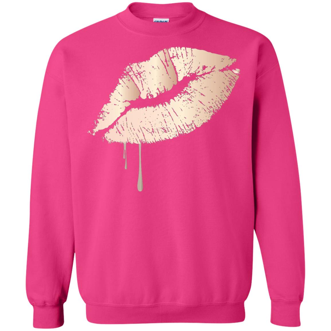 Rose Gold Dripping Lips T-shirt Heliconia