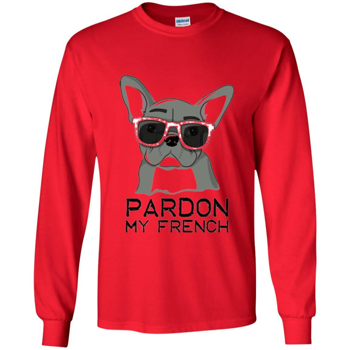 French Bulldog T-shirt Pardon My French T-shirt Red