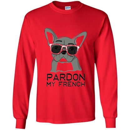 French Bulldog T-shirt Pardon My French T-shirt Red