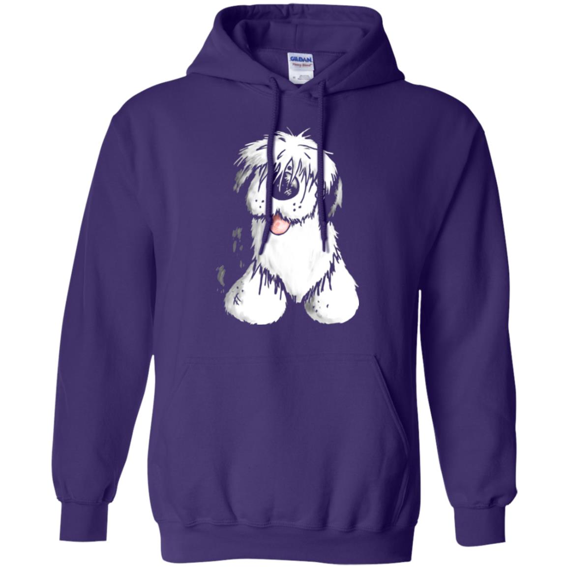 Dog Lover T-shirt Happy Old English Sheepdog Purple