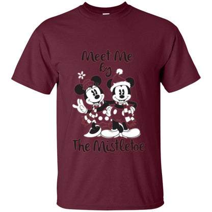 Christmas T-shirt Meet Me By Mistletoe Maroon