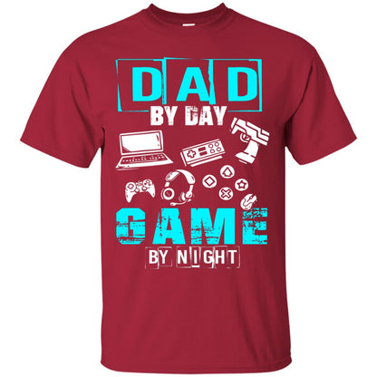 Dad By Day Gamer By Night Gamer T-shirt Cardinal