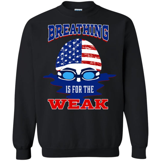 Breathing Is For The Weak Swimmer Gift Shirt Black