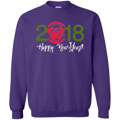 Dog Lovers T-shirt Happy New Year 2018 Purple