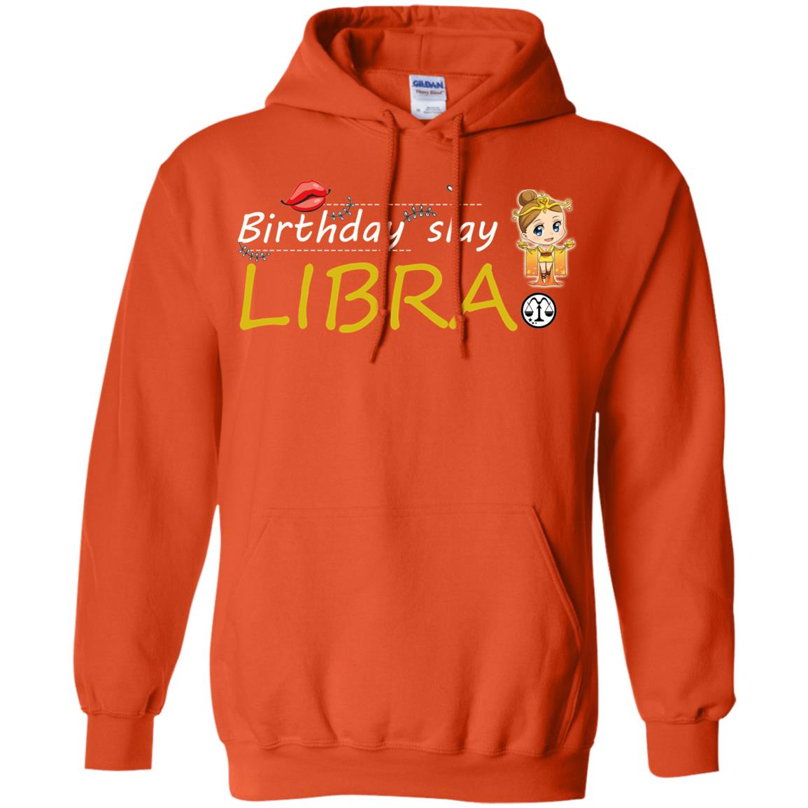 Cute Libra Girl Birthday Lip Slay T-shirt Orange