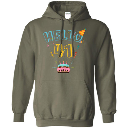 Hello 41 Forty One 41st 1977s Birthday Gift Shirt Military Green