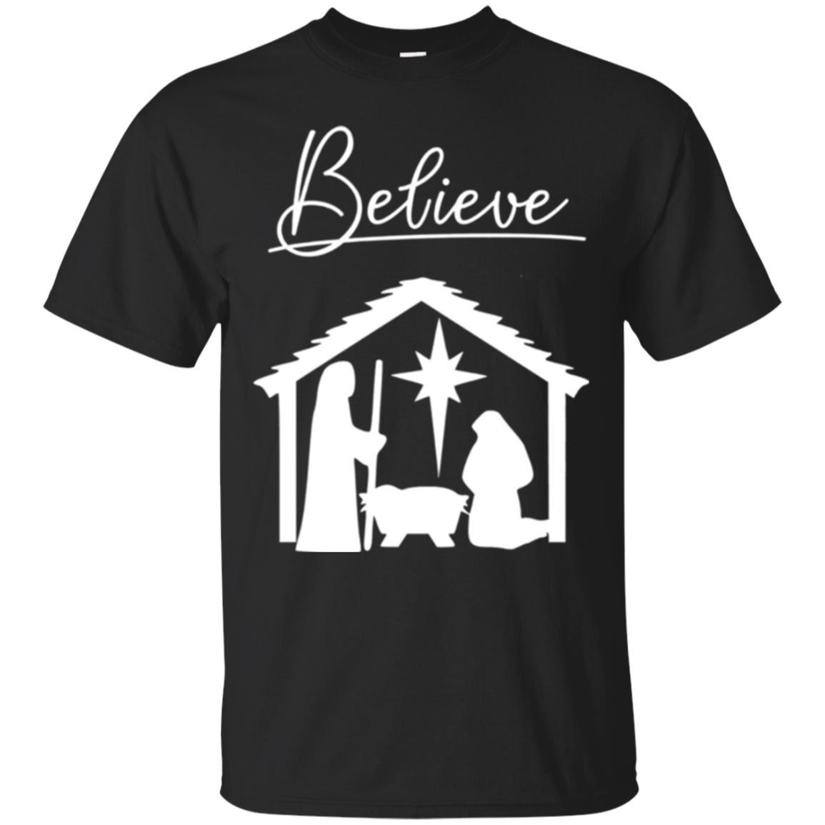 Christian Christmas T-shirt Believe Jesus Celebrate Black