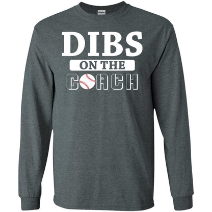 Dibs On The Coach Baseball T-shirt Dark Heather