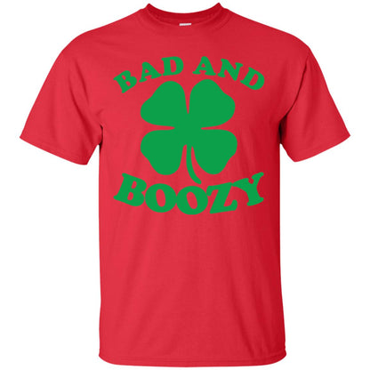 Bad And Boozy Saint Patricks Day T-shirt Red
